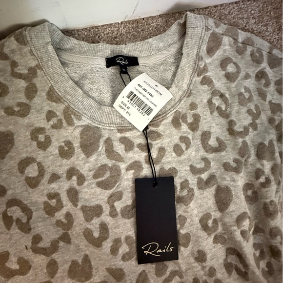 Brand New Rails Leopard Print Sweater with Zippers Size M - Picture 3 of 7